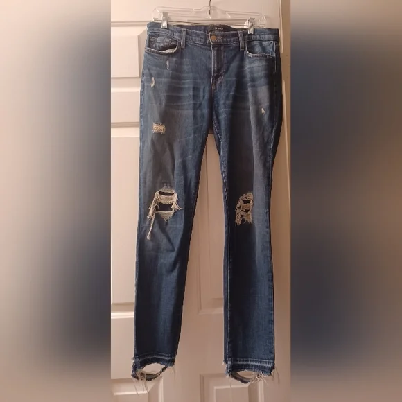 J. Brand Sz 29 Ellis Villain Distressed Destructed Ripped Skinny Jeans - Picture 2 of 16
